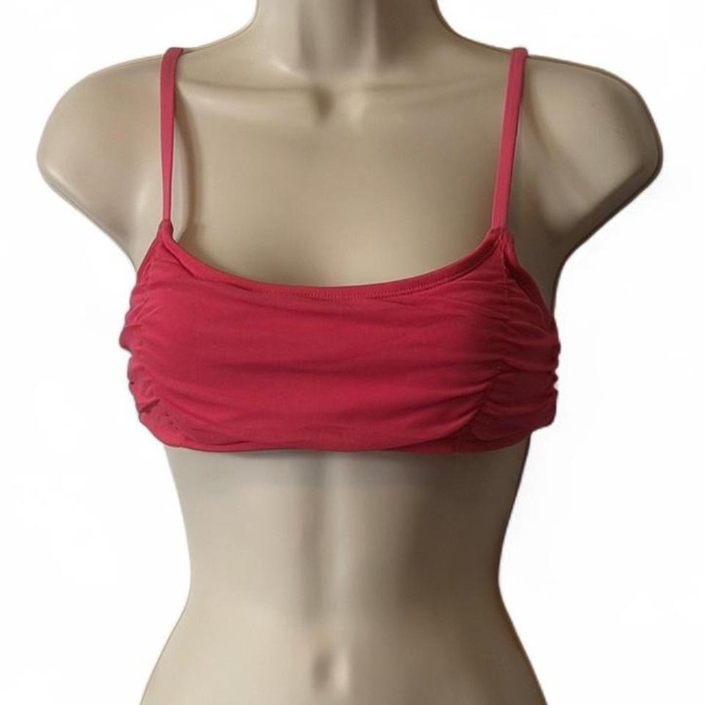 Hutch Raspberry Red Tawnie Ruched Mesh Bikini Top, Women's Size S‎